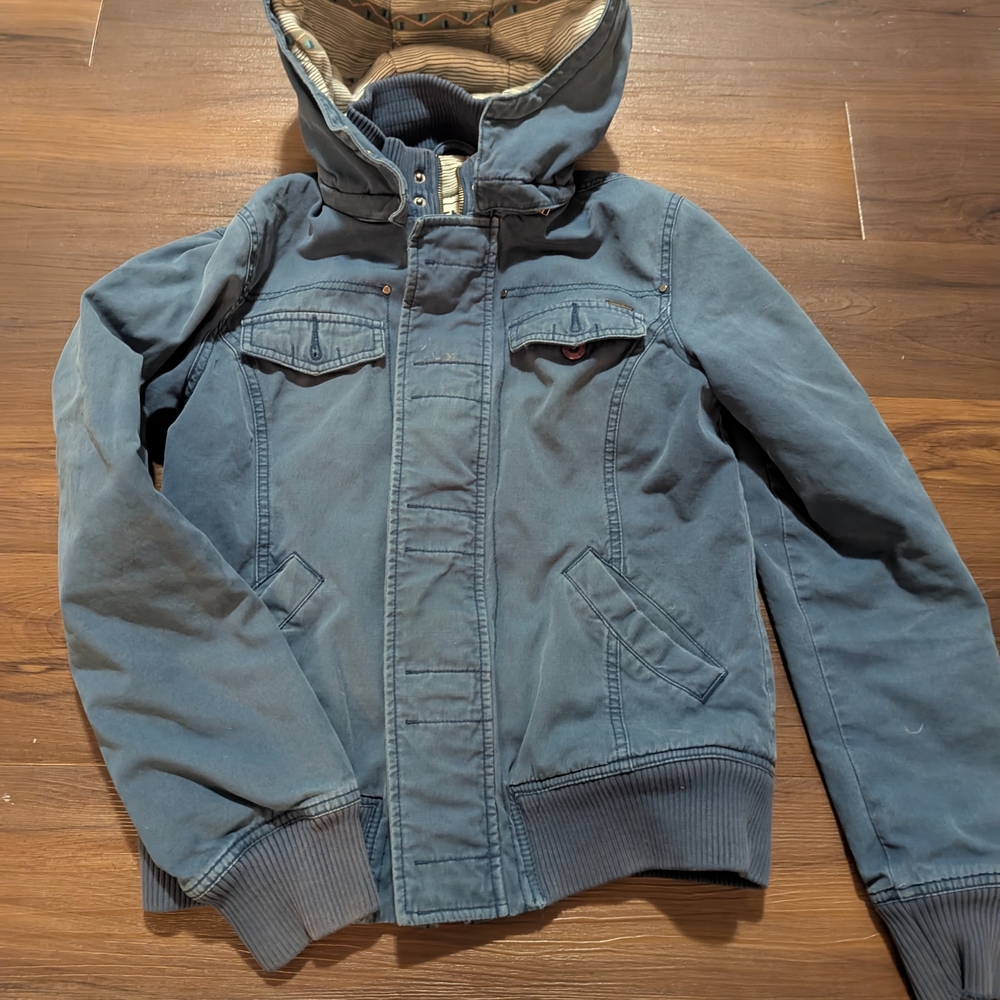 Womens Blue Hooded Jacket